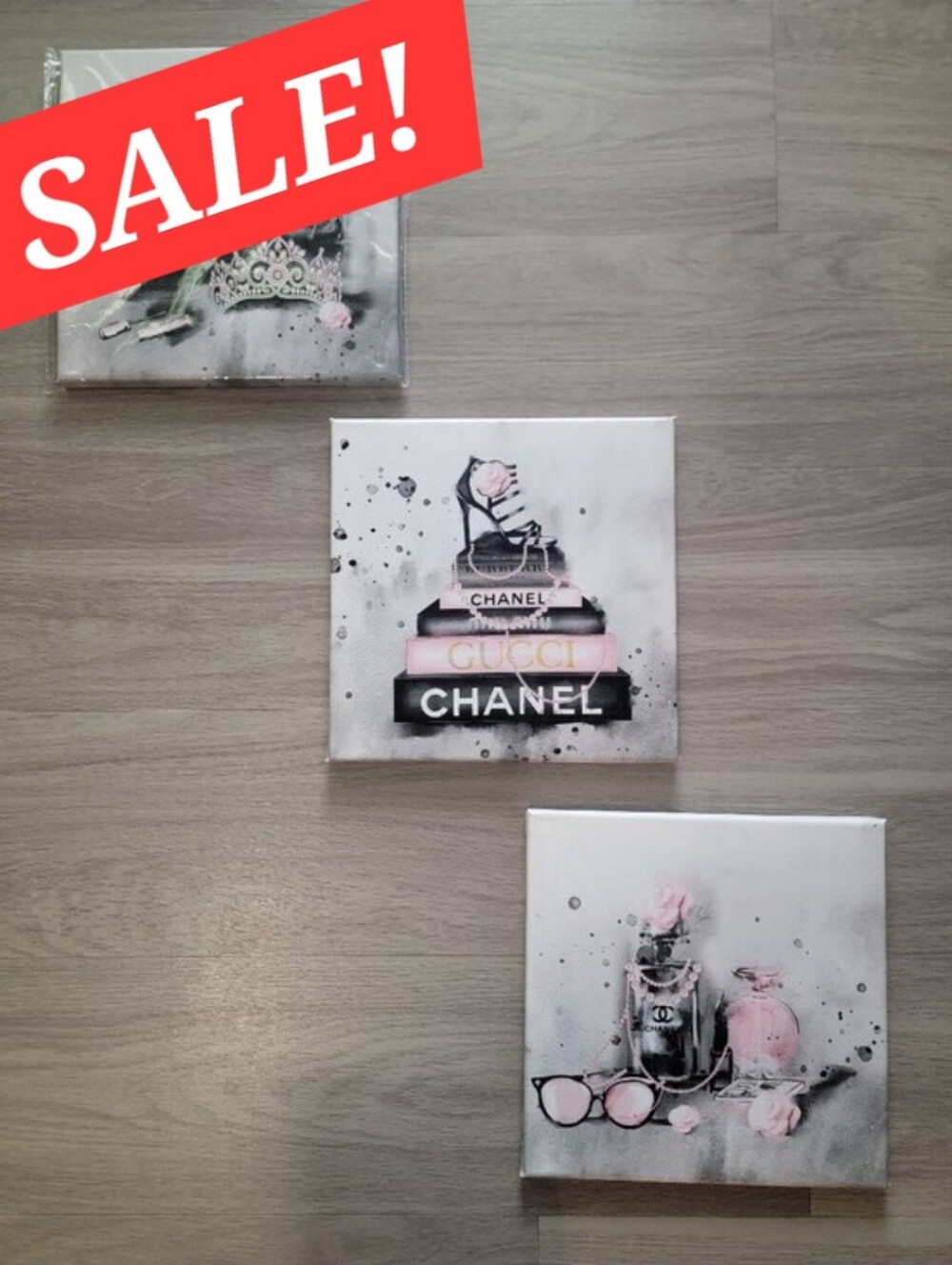 🔴48 Sale! 3pcs Pink Stack Canvas Wall Art - Fashion Home Accent